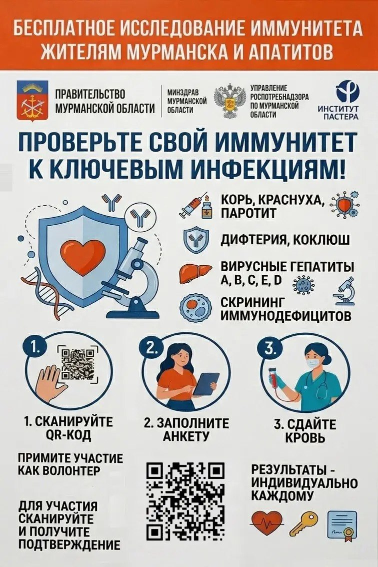 В Мурманской области впервые будет проводиться акция по исследованию коллективного иммунитета